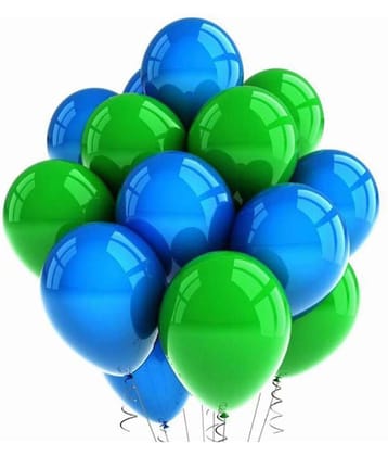 100 Pc. Metallic Balloons (Blue/Green)(12 Inchs) Birthday, Party, Festival, Diwali Christmas New Year Anniversary