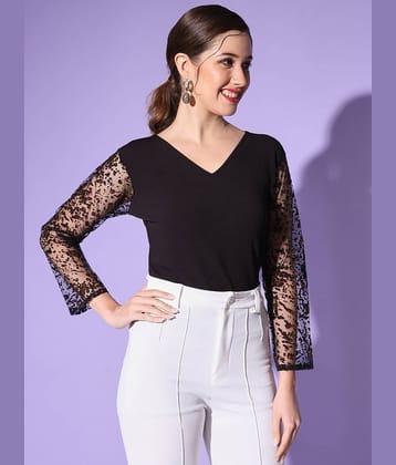 Sheetal associates Women's Polyester Regular Top ( Black )