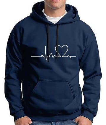 code yellow Fleece Hooded Men's Sweatshirt - Blue ( Pack of 1 )