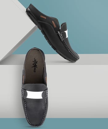 Woakers Black Synthetic Leather Lace Up Causal Shoes for Men - UK7