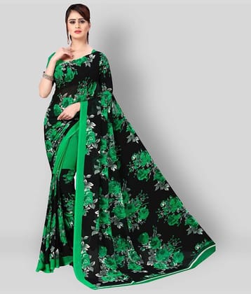 ANAND SAREES Georgette Printed Saree With Unstitched Blouse Piece ( Multicolor )