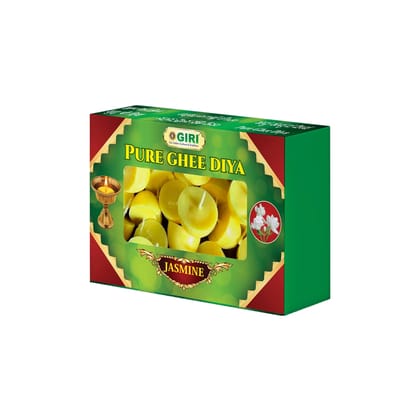 Giri Pure Ghee Diya - 20 Pcs | Ghee Wicks  | Diya Batti  | Jyot Batti  | Ghee Cotton Wicks for Pooja Jasmine