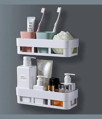 Bathroom Organiser, Self Adhesive Bathroom Shelf for Wall, Washroom Organizer, Bathroom Rack Stand Without Drilling ( PACK OF 2)