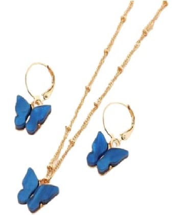 PUJVI - Blue Pendant set ( Pack of 1 )