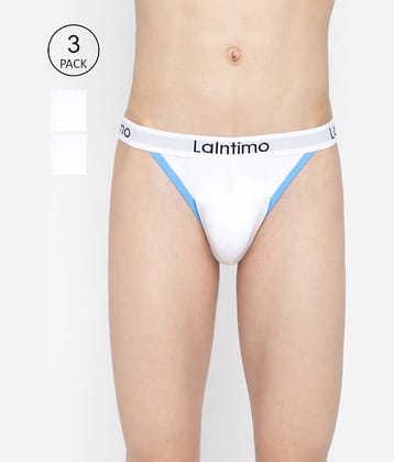 La Intimo Pack of 3 Cotton Bikini For Men's ( Black )