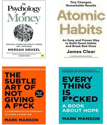 (4 Books Combo) Psychology of money + Atomic habit + The subtle art + Every thing