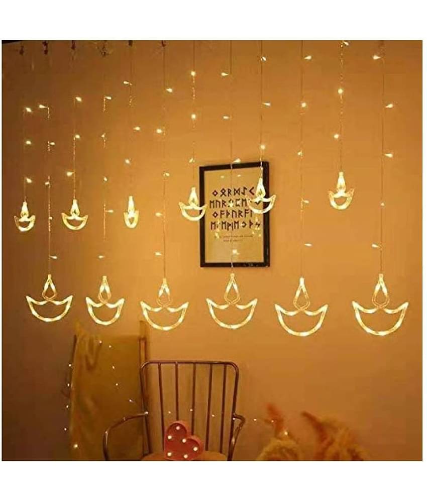 TANZILIGHT Led Diya Light with 12 Diya String Lights