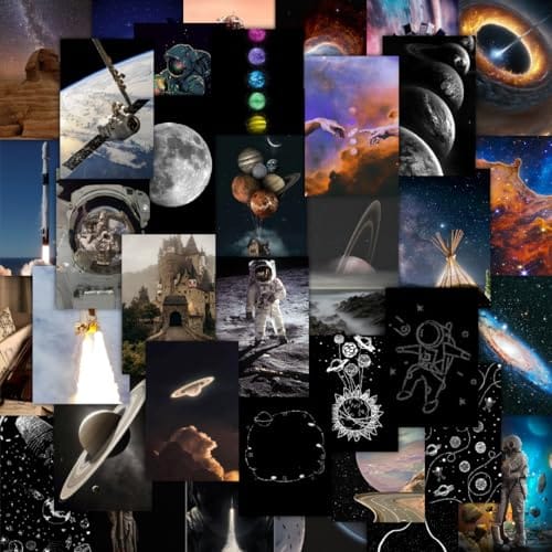 Wall Collage Kit – Pack of 54 Galaxy-Themed 4x6 Inch Posters for Bedroom, Dorm & Study Room Décor | Space Wall Art