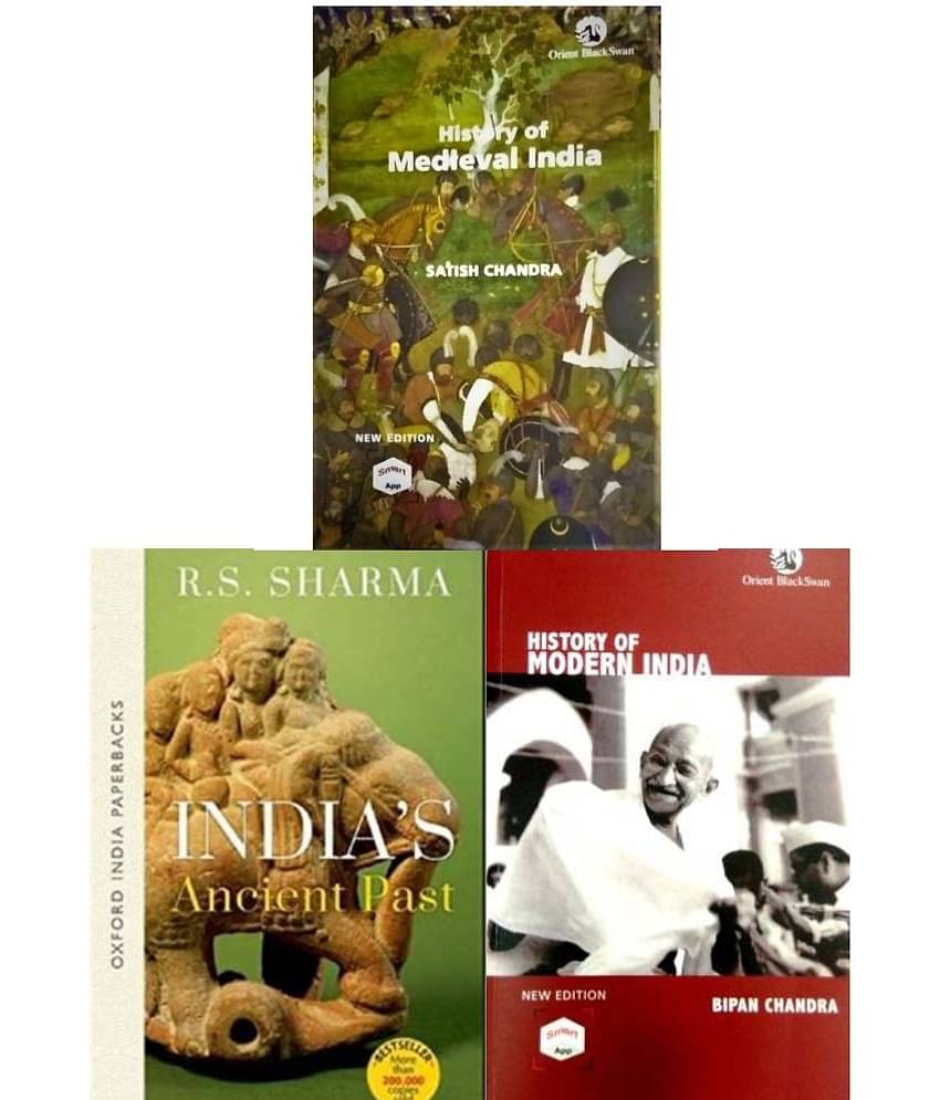 SET OF 3 BOOKS (History of Medieval India) (OXFORD India's Ancient Past) (History Of Modern India)