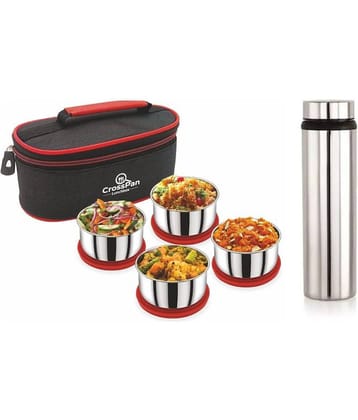 CrossPan Smart Lunch Box / Tiffin Box Stainless Steel Lunch Box 4 - Container ( Pack of 1 )