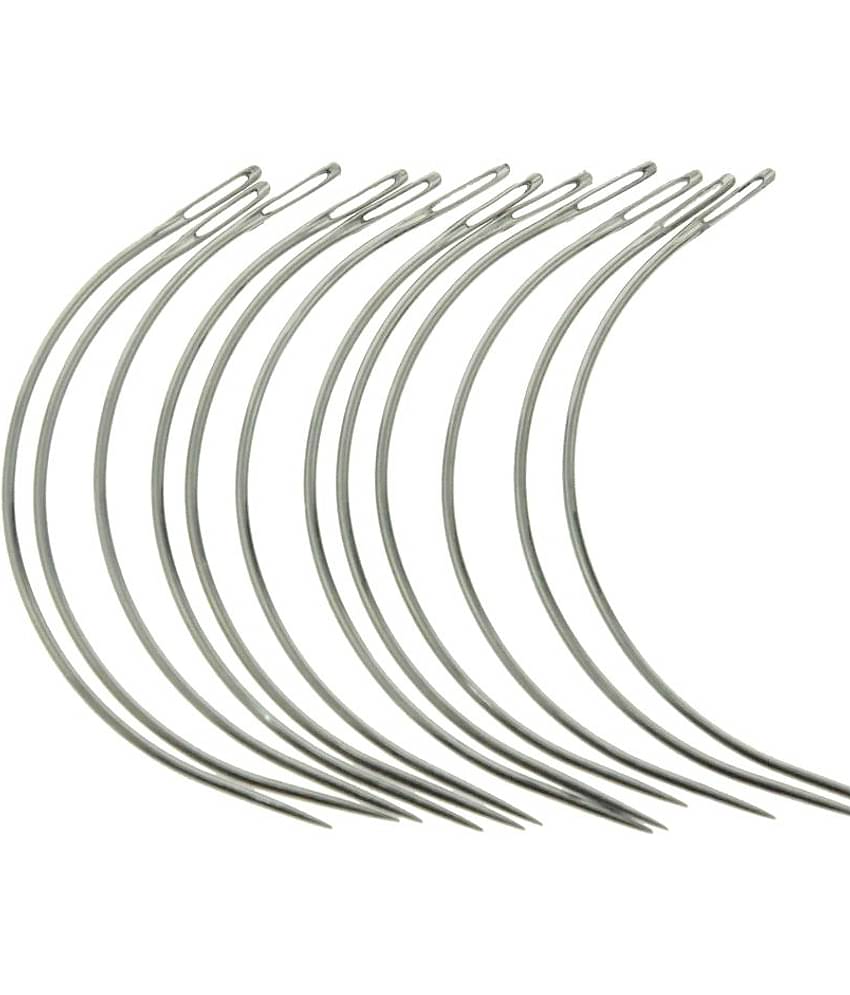 Pony Ratna Stainless S teel Curved Mattress Upholstery Hair Weaving Needles, 25 Pieces