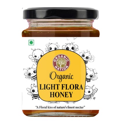Organic Nation Light Flora Honey | Raw & Unprocessed | Natural Wildflower Honey | Rich in Antioxidants | No Added Sugar | 325g