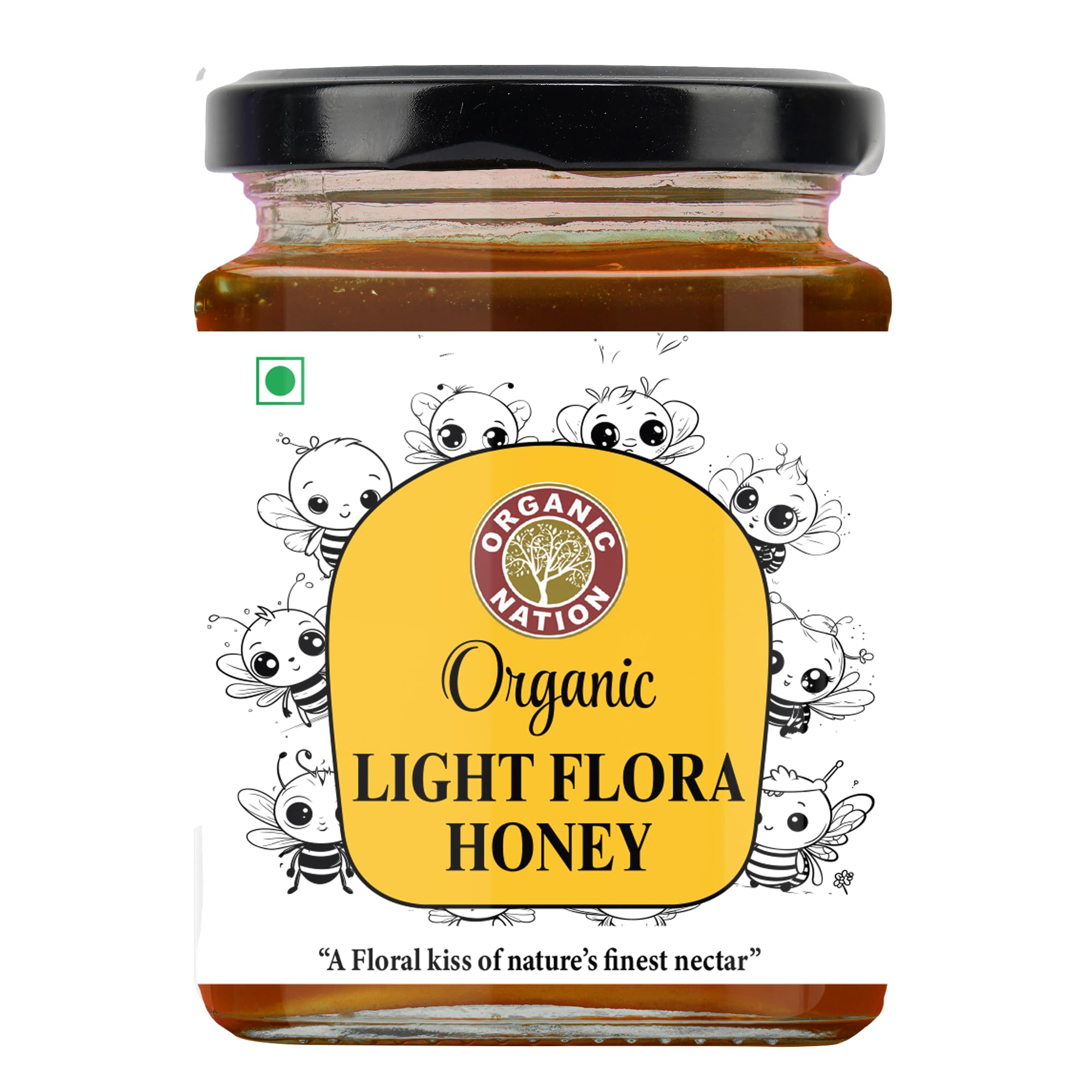 Organic Nation Light Flora Honey | Raw & Unprocessed | Natural Wildflower Honey | Rich in Antioxidants | No Added Sugar | 325g