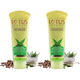 Lotus Herbals Neemwash Neem  Clove Ultra Purifying Face Wash With Active Neem Slices   80Ml ( Pack Of 2 )