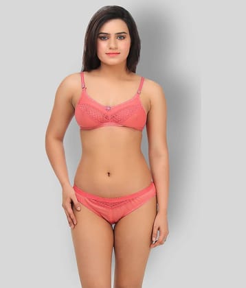 TCG - Pink Lace Solid Women's Maternity Bra & Panty Set ( Pack of 1 )