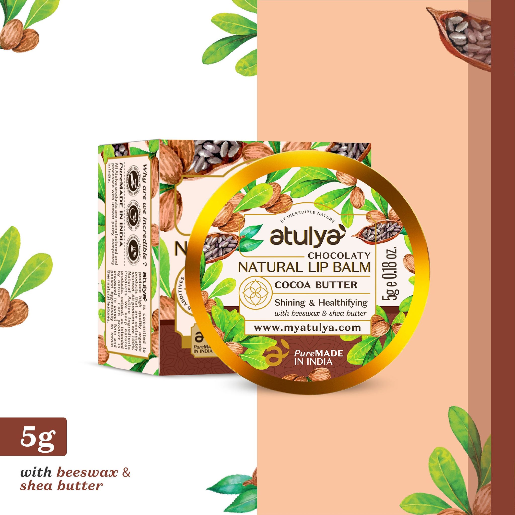 Atulya Lip Balm Cocoa Butter |Tinted and Shining Lips -5gm