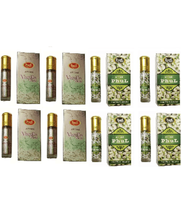 MONET 4 VANILA ROSE ATTAR 4 ATTAR PHUL, 8 ML EACH ,PACK OF 8 .