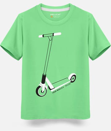 HELLCAT Pack of 1 Boys Cotton Blend T-Shirt ( Green )