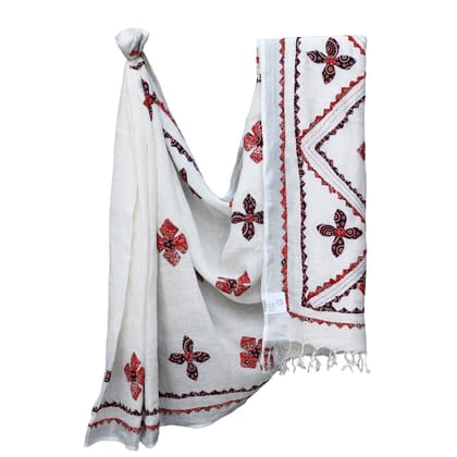 Tisser Minimal Linen Saree 2A with Blouse Piece – Elegant White