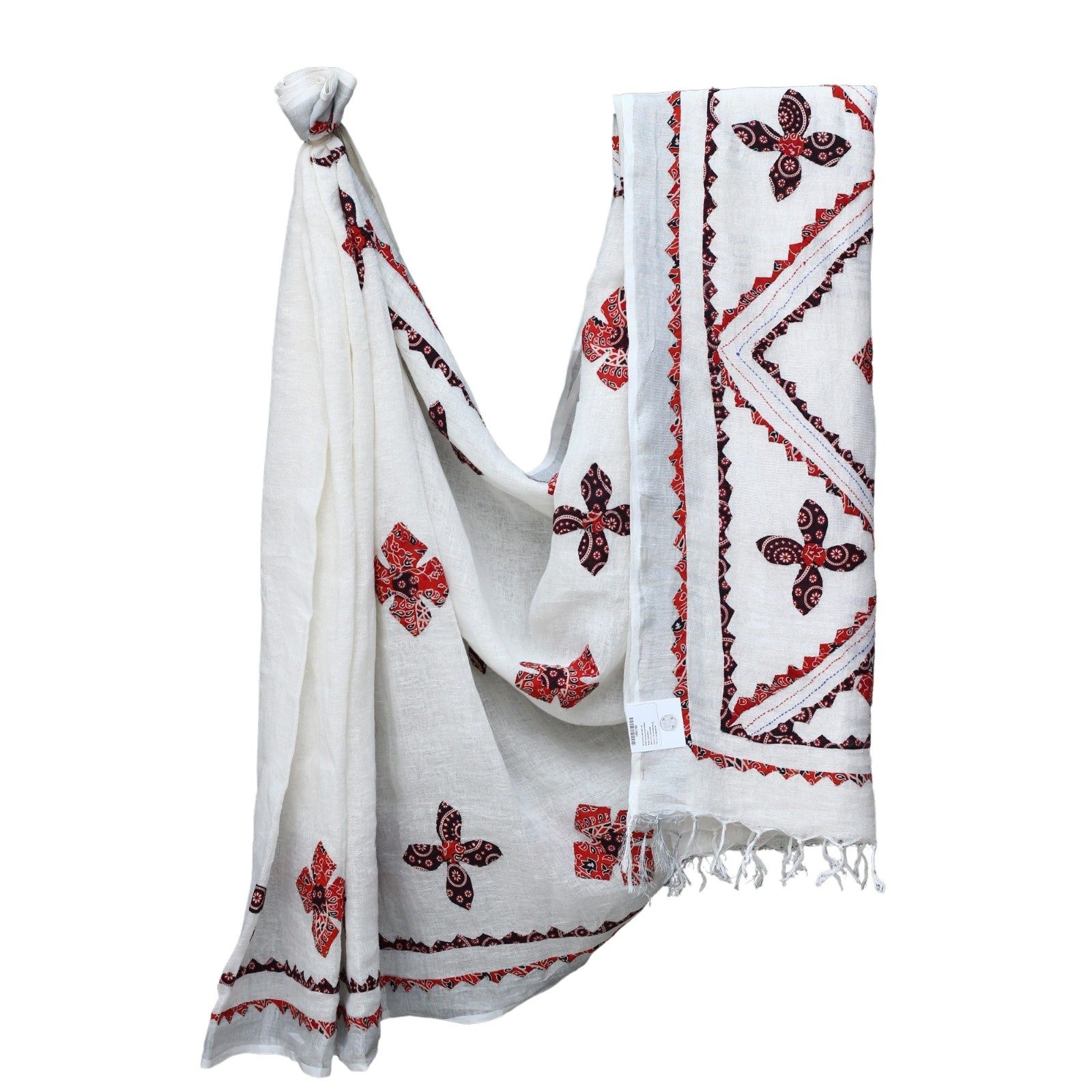 Tisser Minimal Linen Saree 2A with Blouse Piece – Elegant White