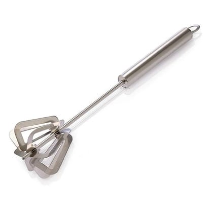 Stainless Steel Whisks, Hand Push Whisk Blender Semi-Automatic Whisk Mixer Egg Milk Beater Milk Frother Rotating Push Whisk Mixer for Blending,