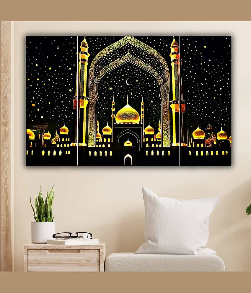 SNDArt Set Of 3 Islamic Religious Wall Paintings For Home Décor Gift Items 12 x 18 inch
