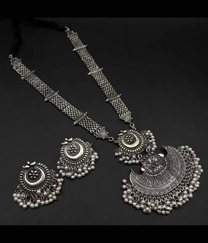 Sunhari Jewels Silver Alloy Necklace Set ( Pack of 1 )