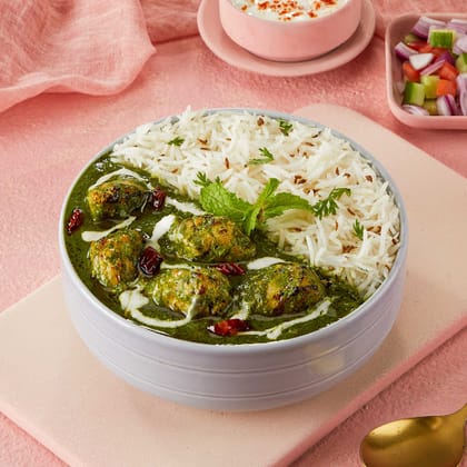 Palak Chicken Rice Bowl.