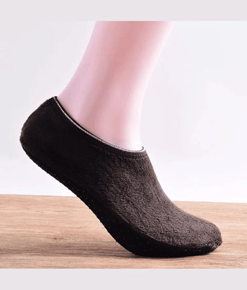 Infispace Pack of 1 Fleece Men's Solid No Show Socks ( Brown )