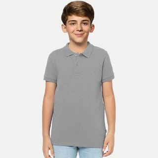 Boys  Grey Melange Polo T-shirt