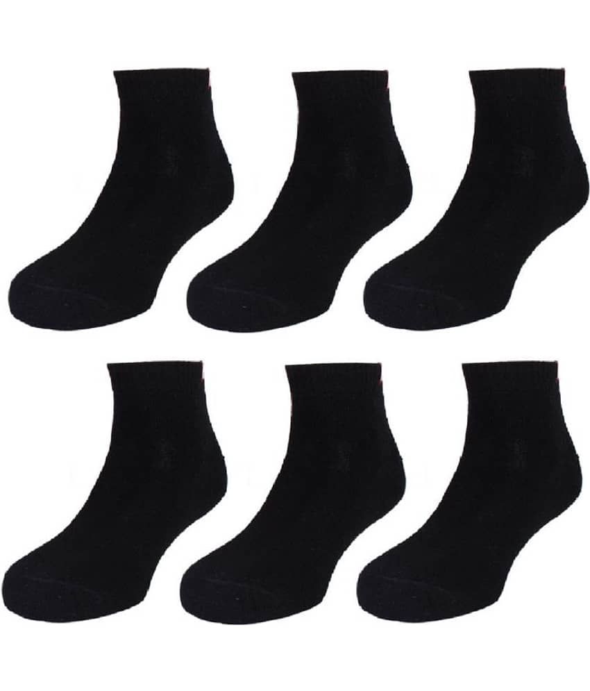 Tahiro Black Cotton Formal Ankle Length Socks - Pack Of 6