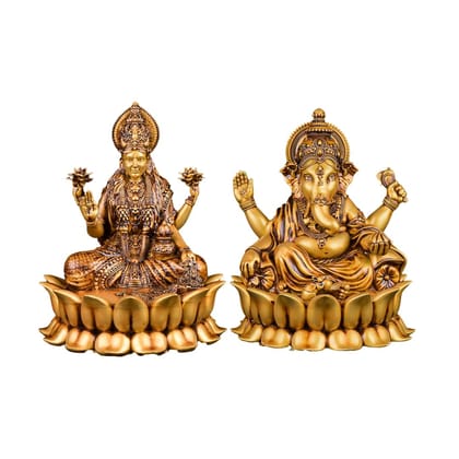 Artarium Laxmi Ganesh Pair Lakshmi Ganesha Idol Goddess Idol Laxmi Devi Ganpati Ji for Car Dashboard Home Decor Pooja Room Diwali Pooja Sculpture Statue Home Gifting Showpiece (4 Inch)