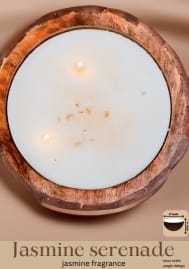 Log Candle -set of 2 with customised mirror work ,120gm - Mahogany