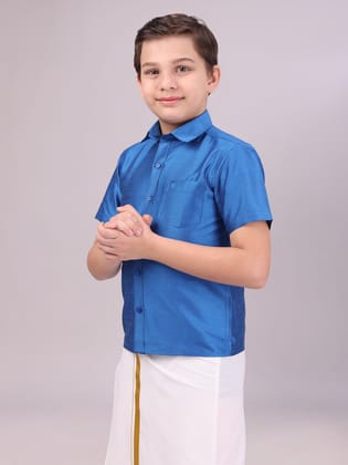 Boys Blue Colour Half Sleeves Shirt Intense Boy-Kids 01 - 02 Yrs / H/S / Blue