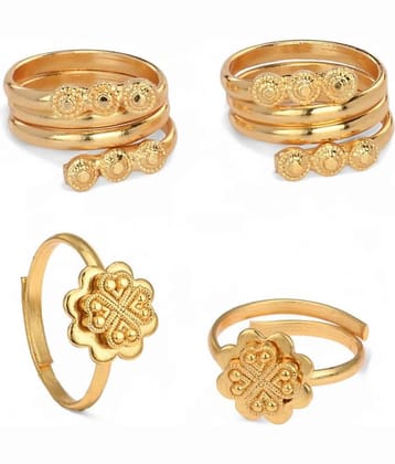 AanyaCentric Gold Toe Rings ( Pack of 2 )
