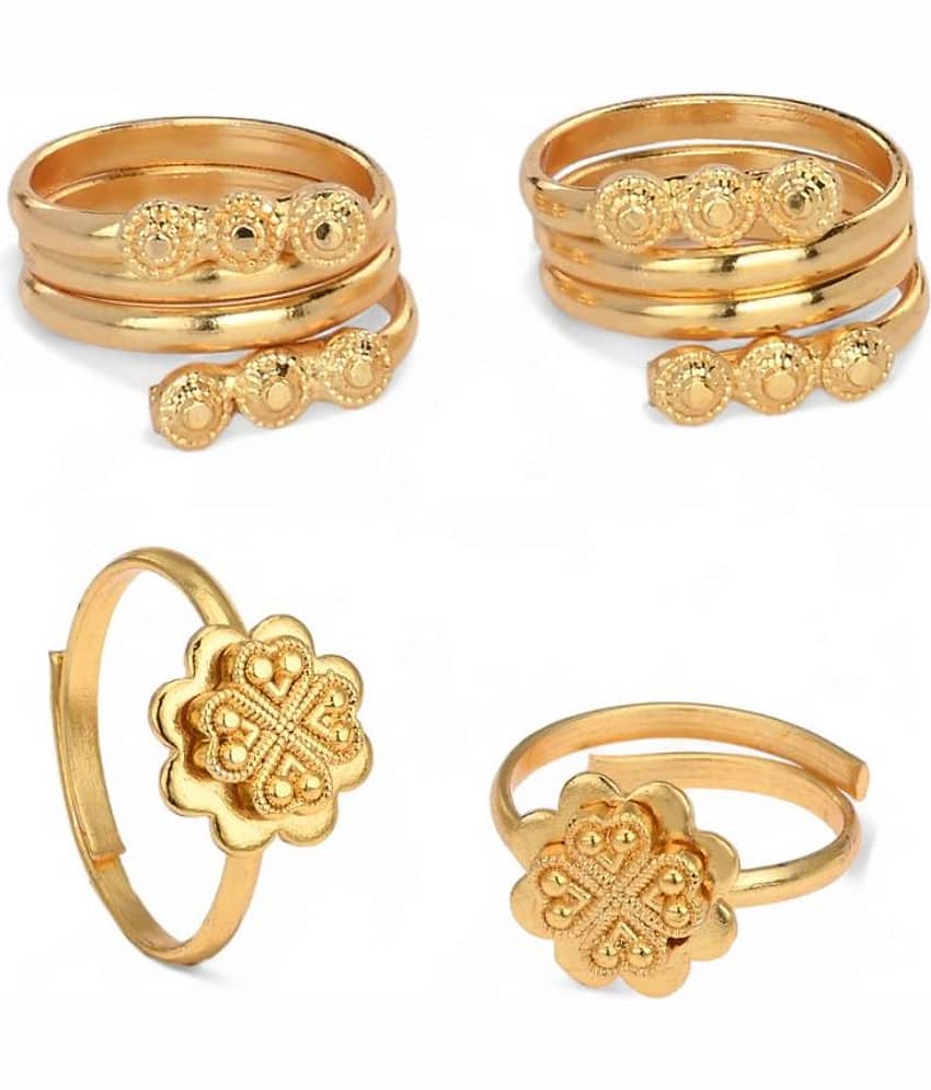 AanyaCentric Gold Toe Rings ( Pack of 2 )