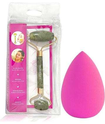 Majestique 2Pcs Beauty Blender And Facial Massager For Flawless Makeup & Skin Care - Color May Vary