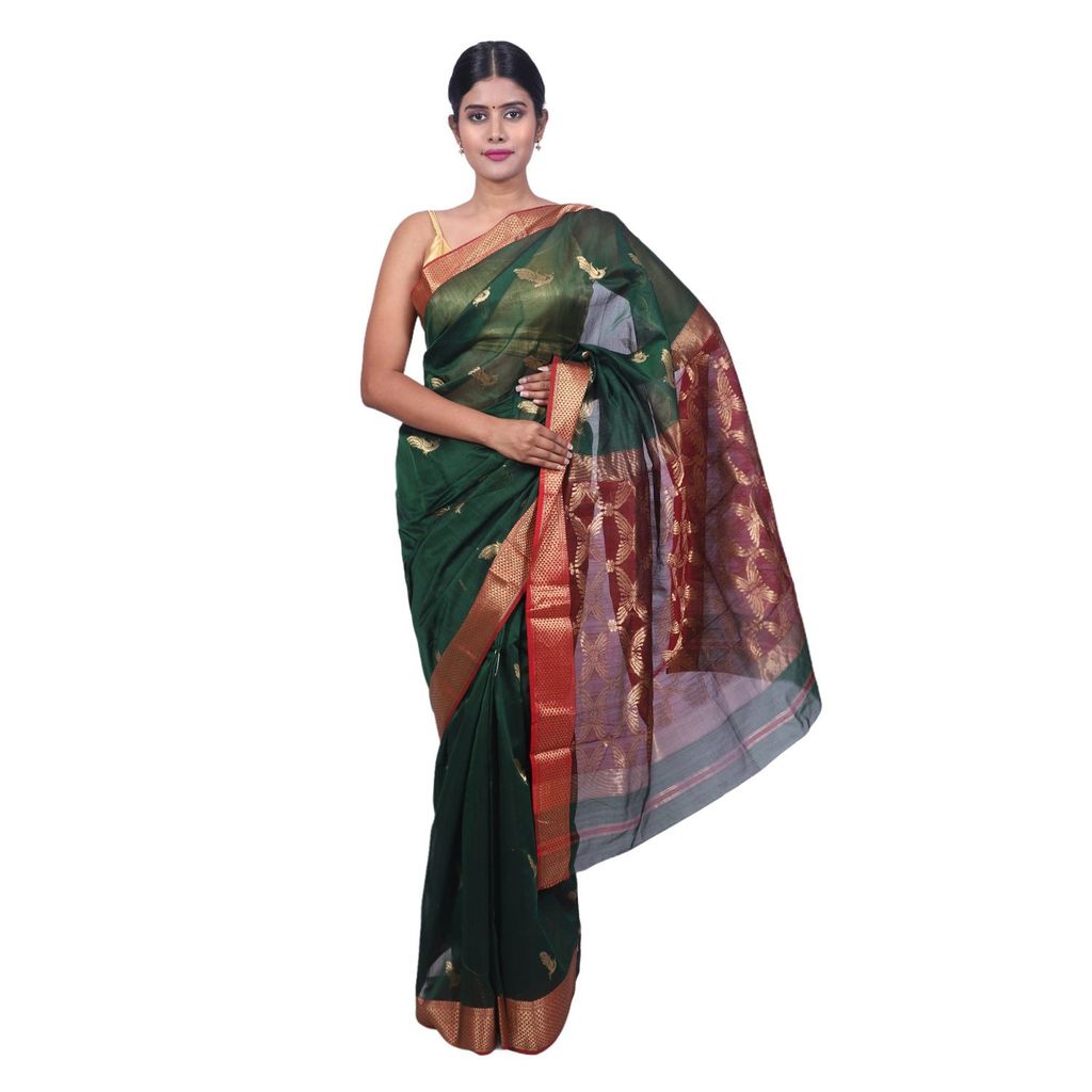 HANDLOOM MAHESHWARI TRADITIONAL SAREE WITH BLOUSE (SKU - 3S0106030422 SAREE- 134) - Sarees | Buy online on ZillyBuy