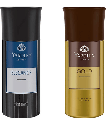 Yardley London Elegance and Gold For Men Pack Of 2 Deodorant Spray - For Men (150 ml each, Pack of 2)