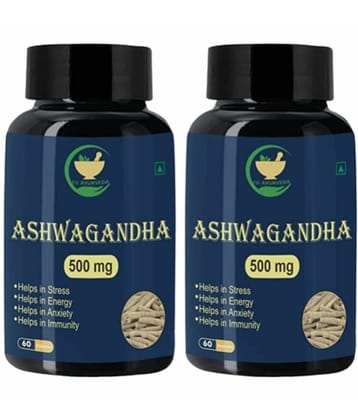 FIJ AYURVEDA Ashwagandha Capsule Helps in Anxiety & Stress Relief for Men & Women - 500mg 120Capsules