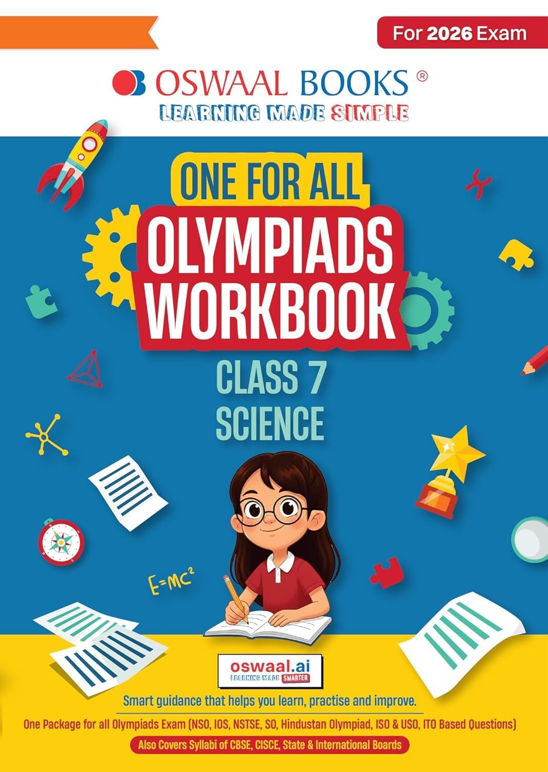 Oswaal One for All Olympiads Workbook Class 7 Science For 2026 Exam with one package of all olympiads exams-Nso,ios,so,hindusthan olympaids