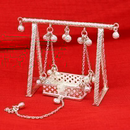 925 Sterling silver handmade Bal Gopala jhula, little Krishna swing, child Krishna palana, silver jhula, laddu gopal jhula, silver art su764