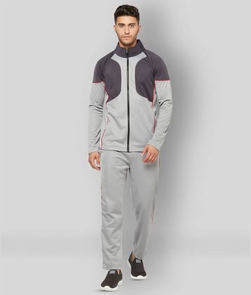 Glito - Light Grey Polyester Regular Fit Colorblock Men's Sports Tracksuit ( Pack of 1 )