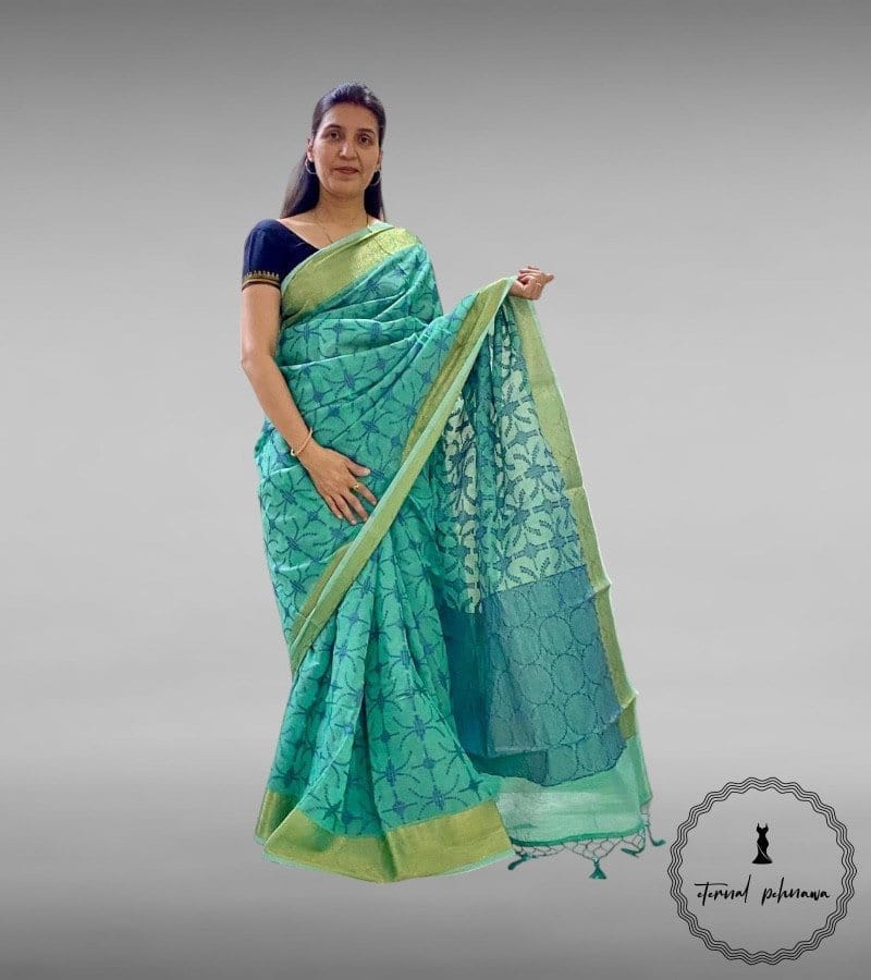 Banarasi Cotton Saree With Zari Work In Attractive Colours
