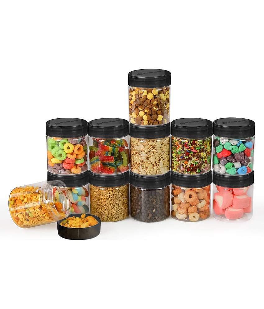 PearlPet smokegrey-130gm Plastic Dark Grey Spice Container ( Set of 12 )
