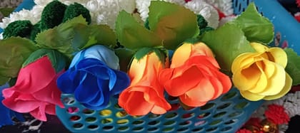 Handcrafted Cloth Flowers Set of 12