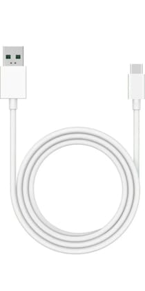 OPPO /Realme USB Type C Cable 100 cm DL129 (Compatible with Mobile Phones with SuperVooC Charging Input, White)