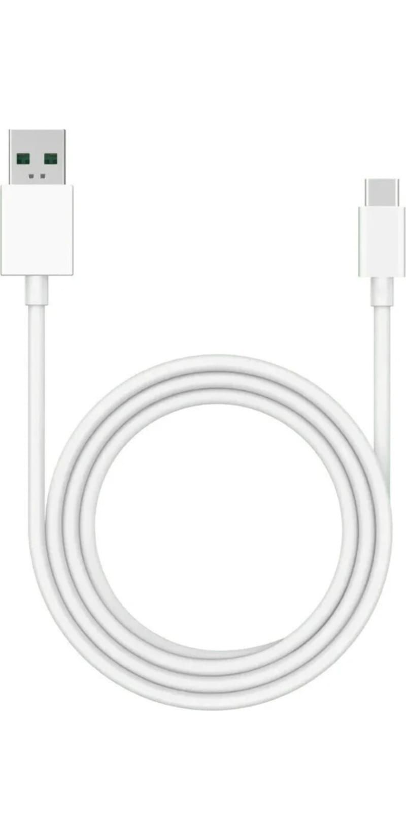 OPPO /Realme USB Type C Cable 100 cm DL129 (Compatible with Mobile Phones with SuperVooC Charging Input, White)