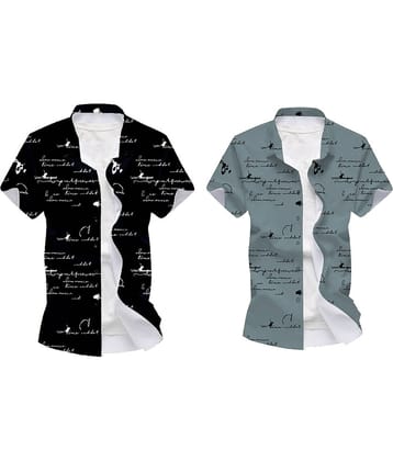 Blue dove Elastane Regular Fit Printed Half Sleeves Men's Casual Shirt - Maroon ( Pack of 2 )