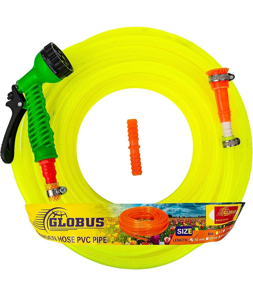 Globus Garden Nylon Water Hose Pipe(Length-20 Mtr & Thickness-1/2"/12.5mm)Multicolour with Gun Sprayer